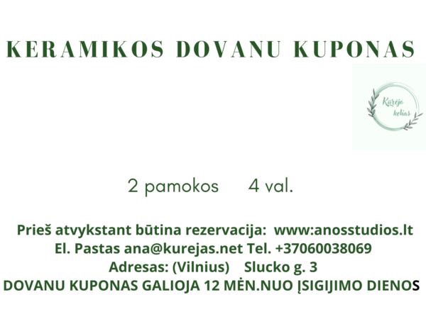 Dovanų kuponas (2 pamokos)
