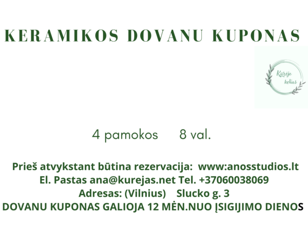 Dovanų kuponas (4 pamokos)