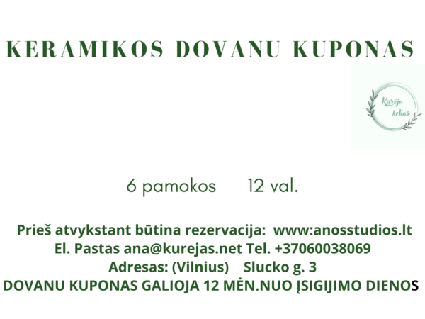 Dovanų kuponas (6 pamokos)