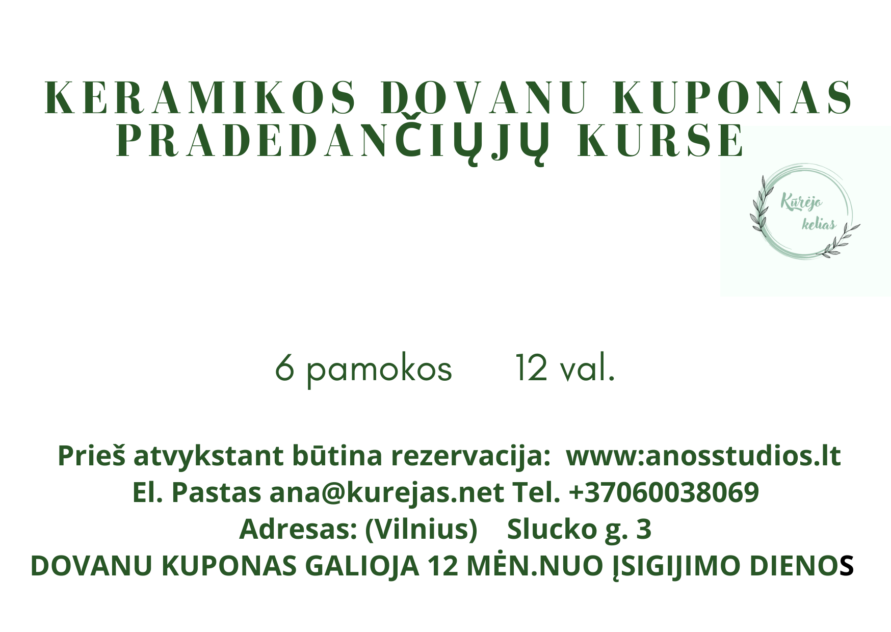 Dovanų kuponas PRADEDANCIUJU KURSE